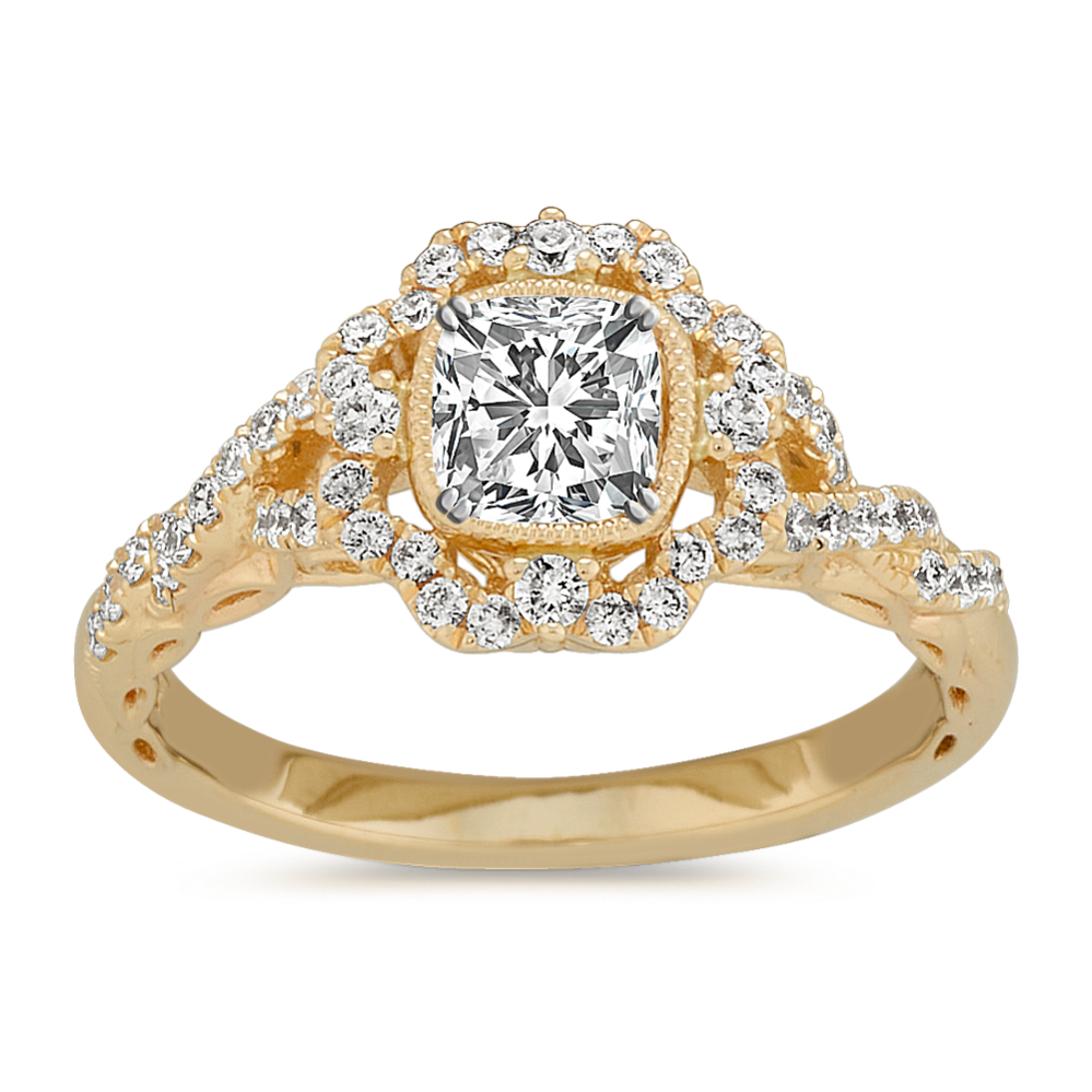 Vintage-Style Swirl Diamond Engagement Ring | Shane Co.