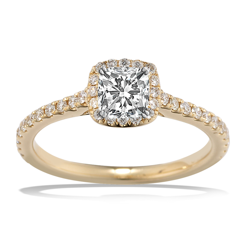 Ella Halo Engagement Ring for 0.50 ct Cushion