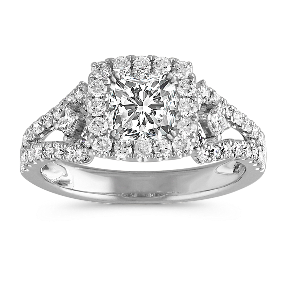 Cushion Halo Diamond Engagement Ring