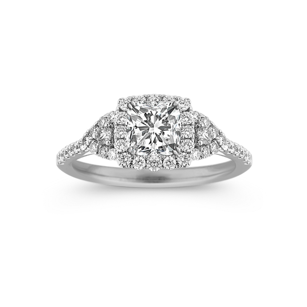 Halo Round Natural Diamond Engagement Ring