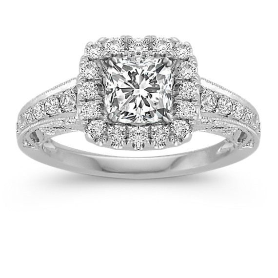 Halo Vintage Diamond Engagement Ring