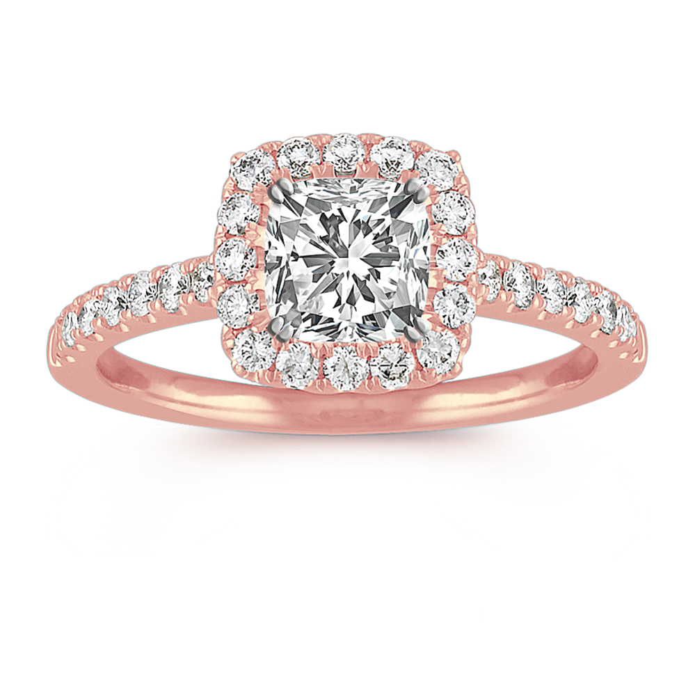 Delia Halo Engagement Ring (Cushion)