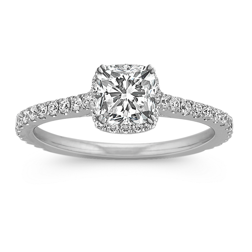 Ella Halo Engagement Ring for 0.65 ct Cushion
