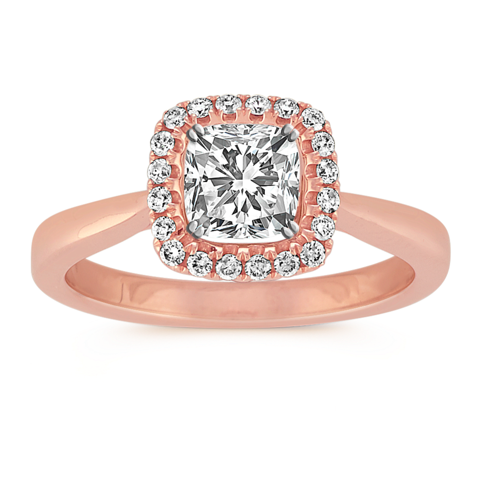 Kinsley Halo Engagement Ring for 0.75 ct Cushion