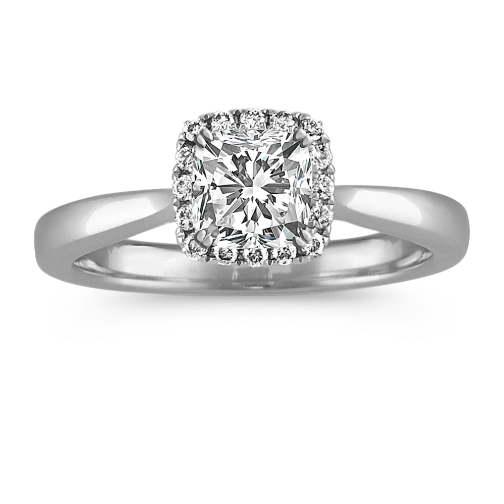 Kinsley Halo Engagement Ring for 0.66 ct Cushion
