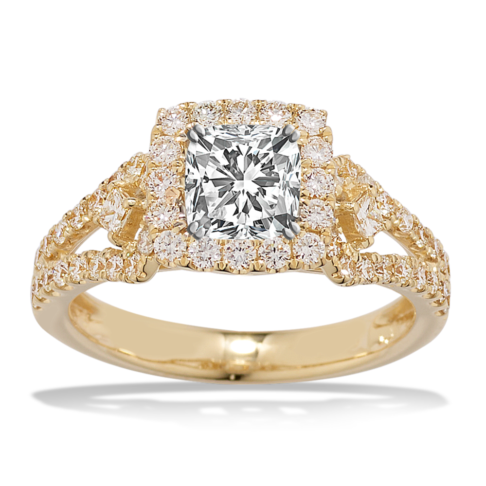 Cushion Halo Diamond Engagement Ring