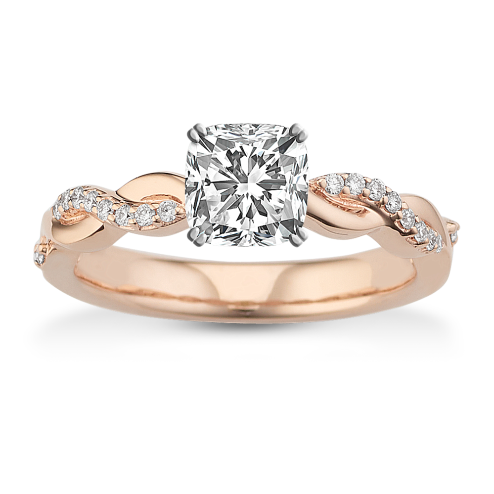 0.81 ct. Natural Diamond Engagement Ring in Rose Gold