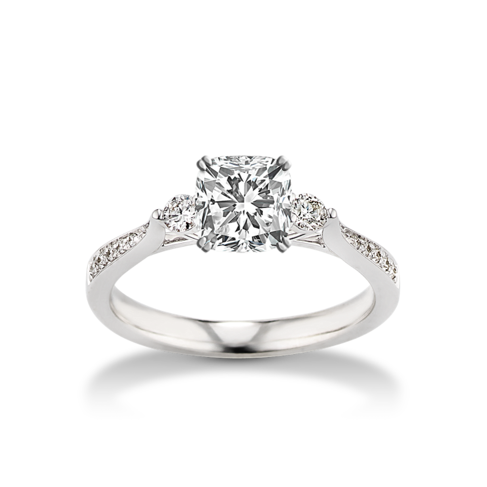 1/6 ct. Natural Diamond Cathedral Engagement Ring