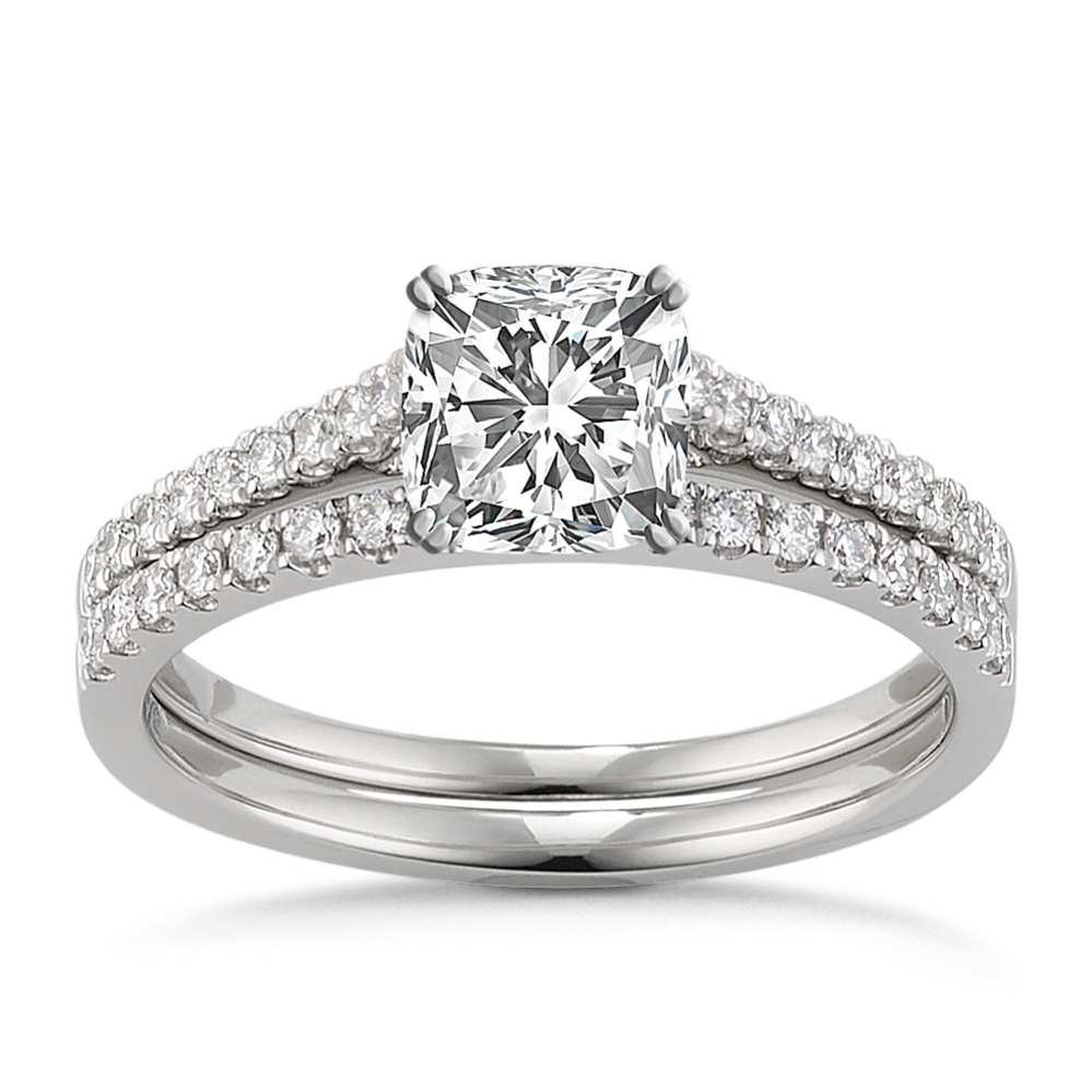 Melody Cathedral Wedding Set in Platinum