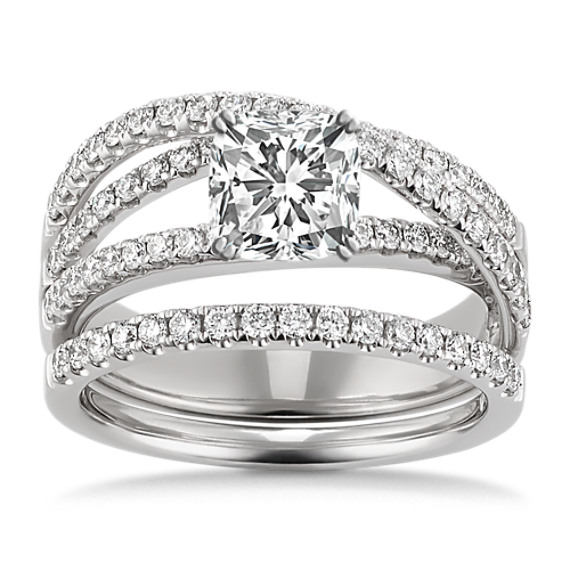 4 Diamond Twig Wedding Band in Sterling Silver Oxidized Diamond Contour Wedding Band Diamond Branch Wedding Band