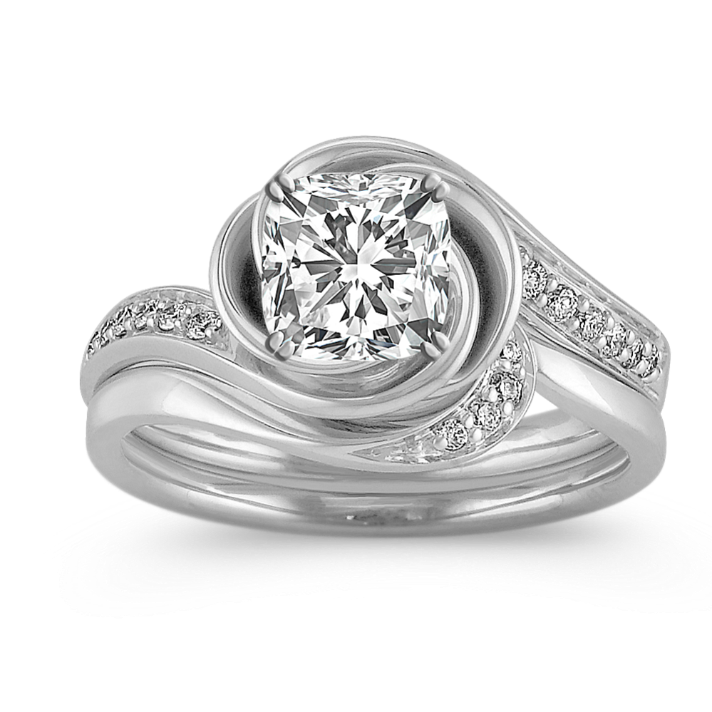 Diamond Swirl Wedding Set