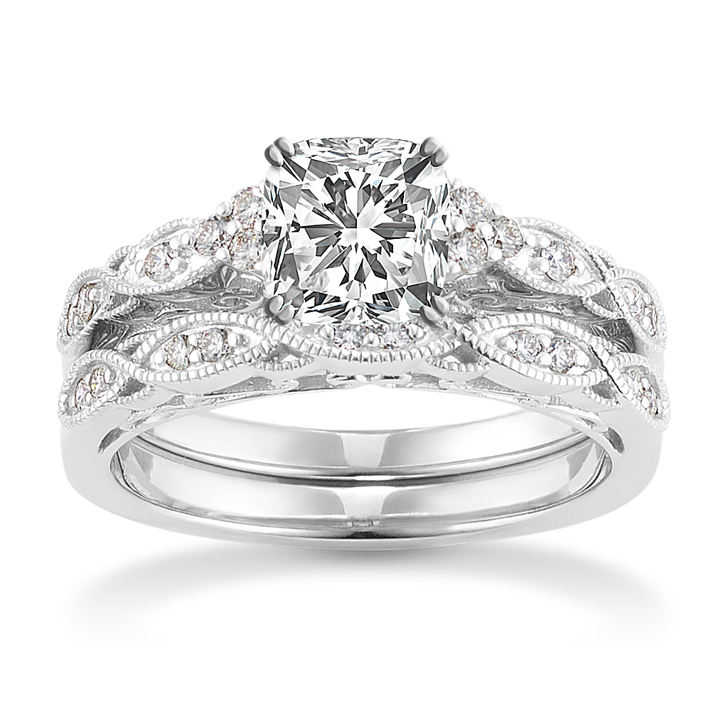 0.98 ct. Natural Diamond Engagement Ring in White Gold