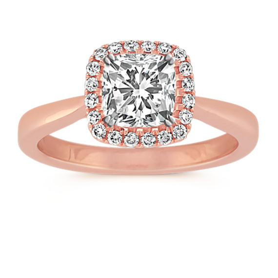 cushion cut diamond rose gold ring