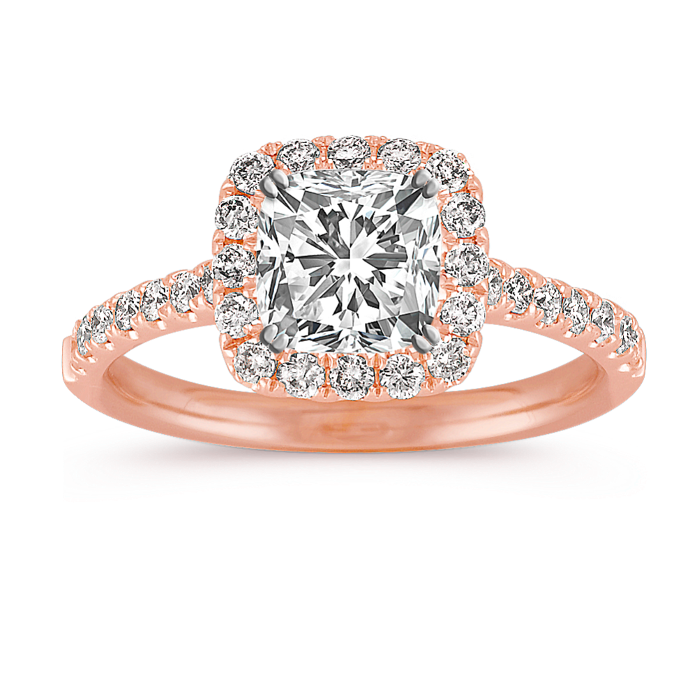 Vista Halo Engagement Ring for 1 ct Cushion | Shane Co.