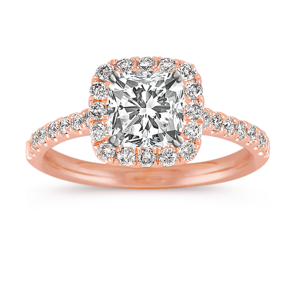 Vista Halo Engagement Ring for 1 ct Cushion