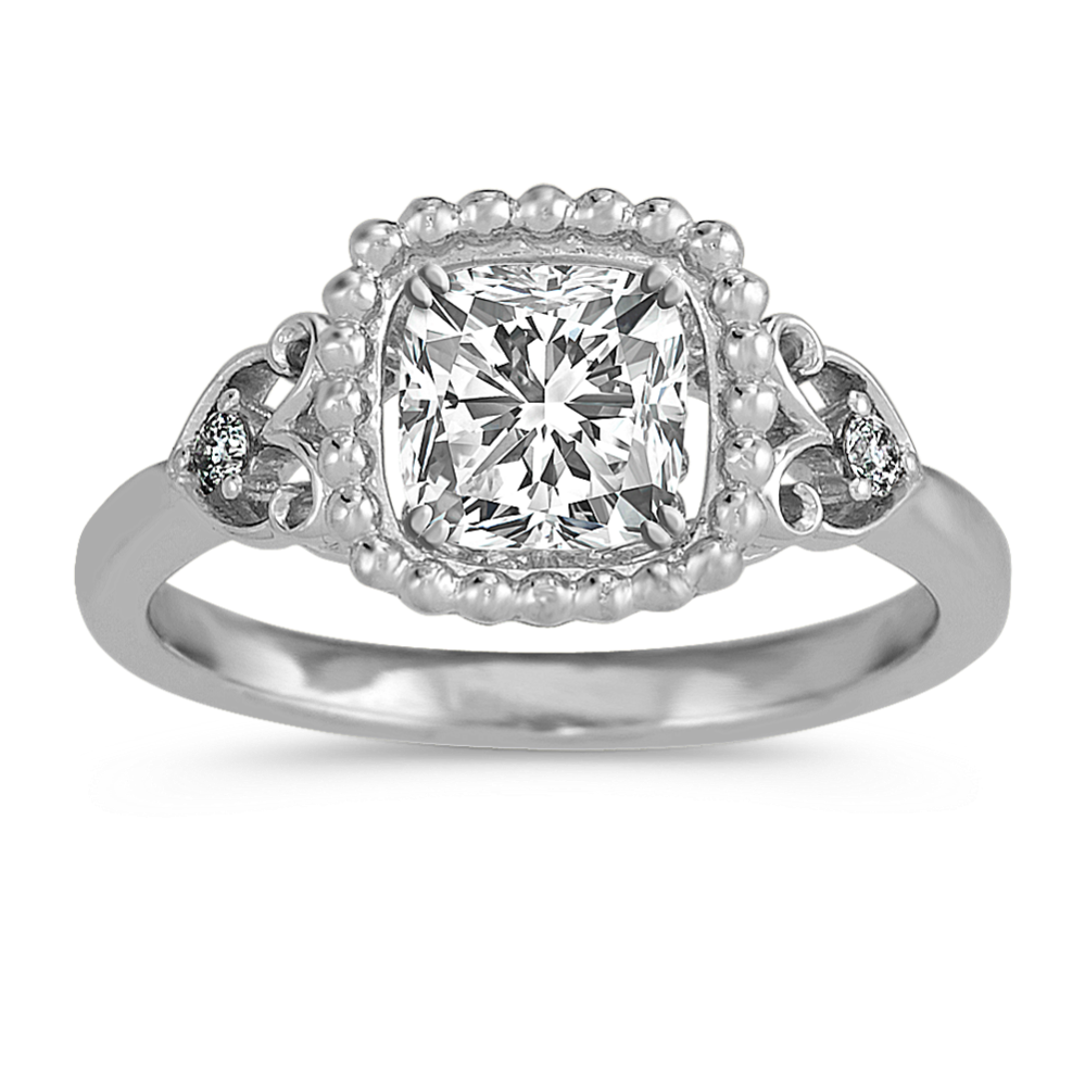 Vintage Diamond Ring in 14k White Gold