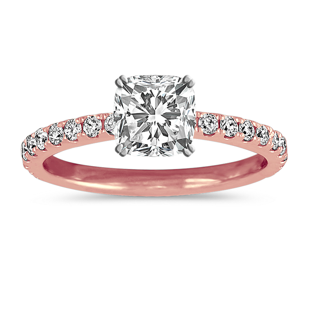 1.0 ct. Natural Diamond Engagement Ring in Rose Gold