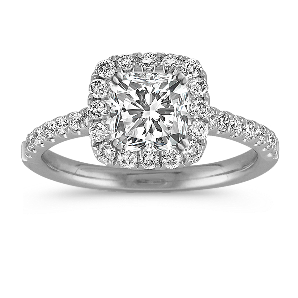 Vista Halo Engagement Ring for 1 ct Cushion