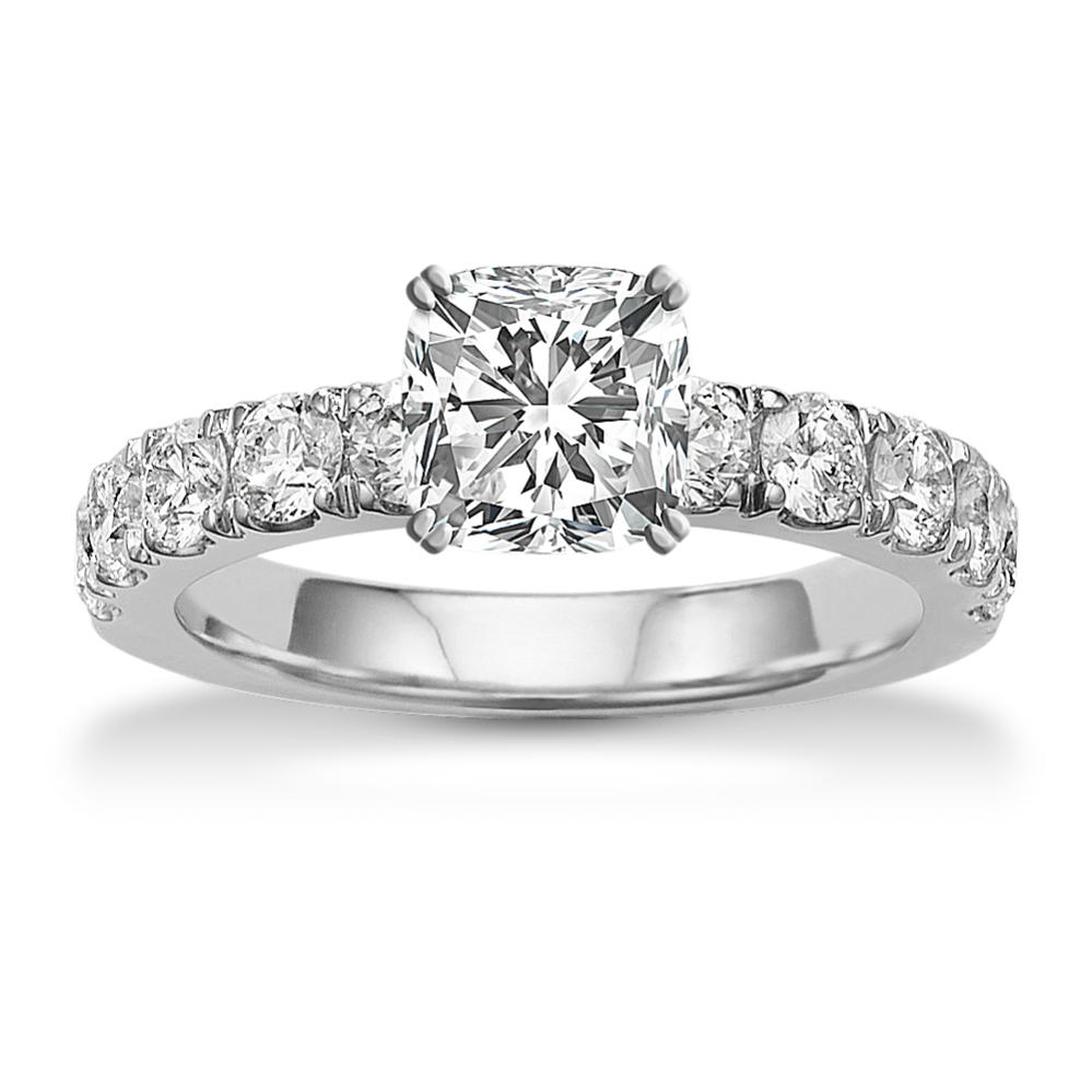 Anthem Diamond Pave Engagement Ring in Platinum