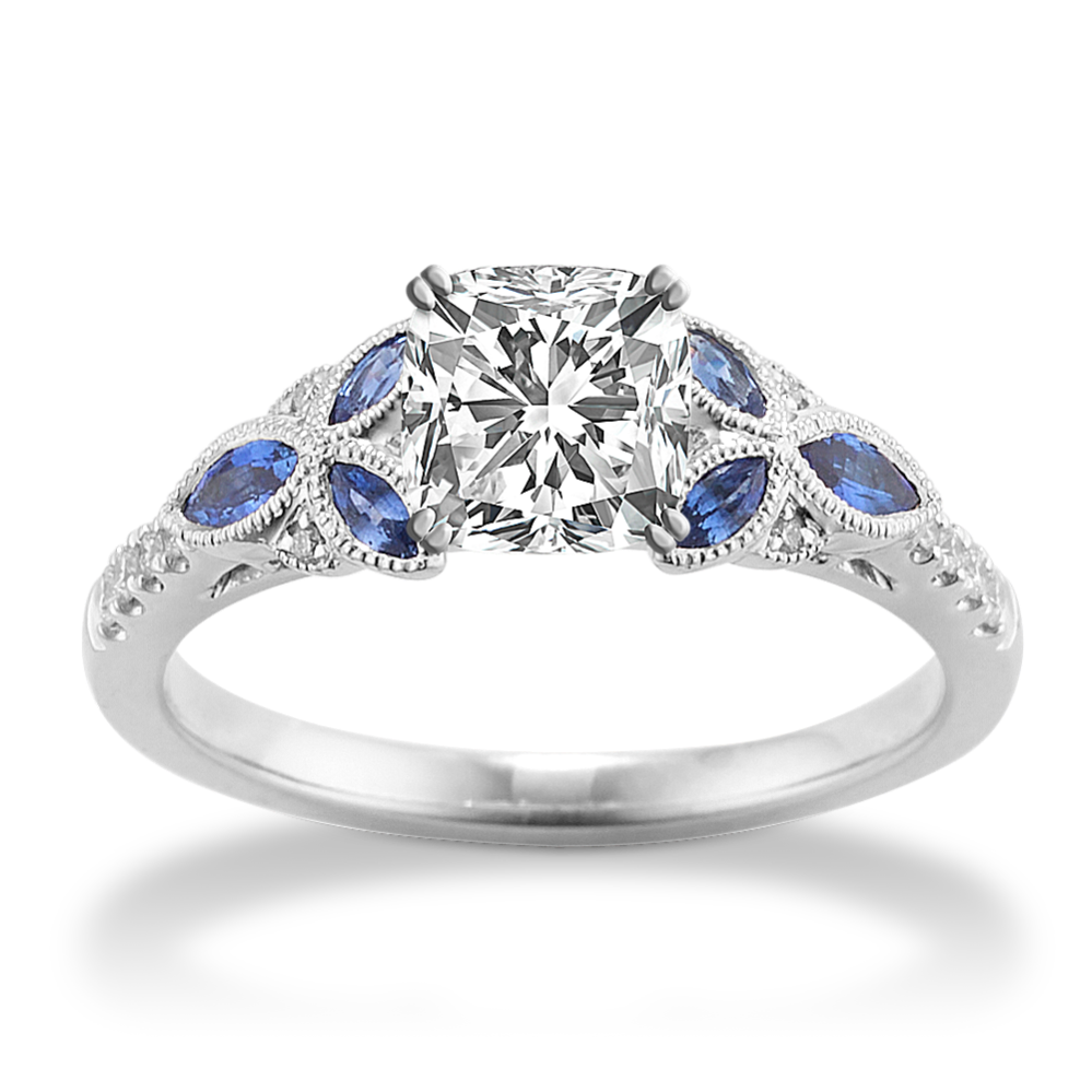 Sapphire Petals Engagement Ring