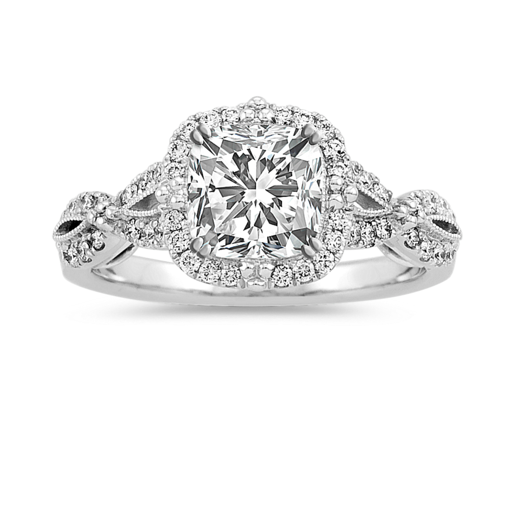 Coronet Diamond Halo Engagement Ring