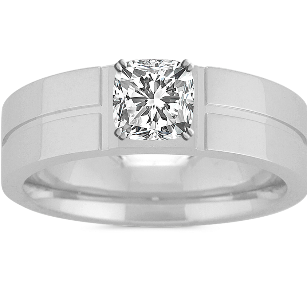 Choose-Your-Gemstone White Gold Mens Ring (5.5mm)