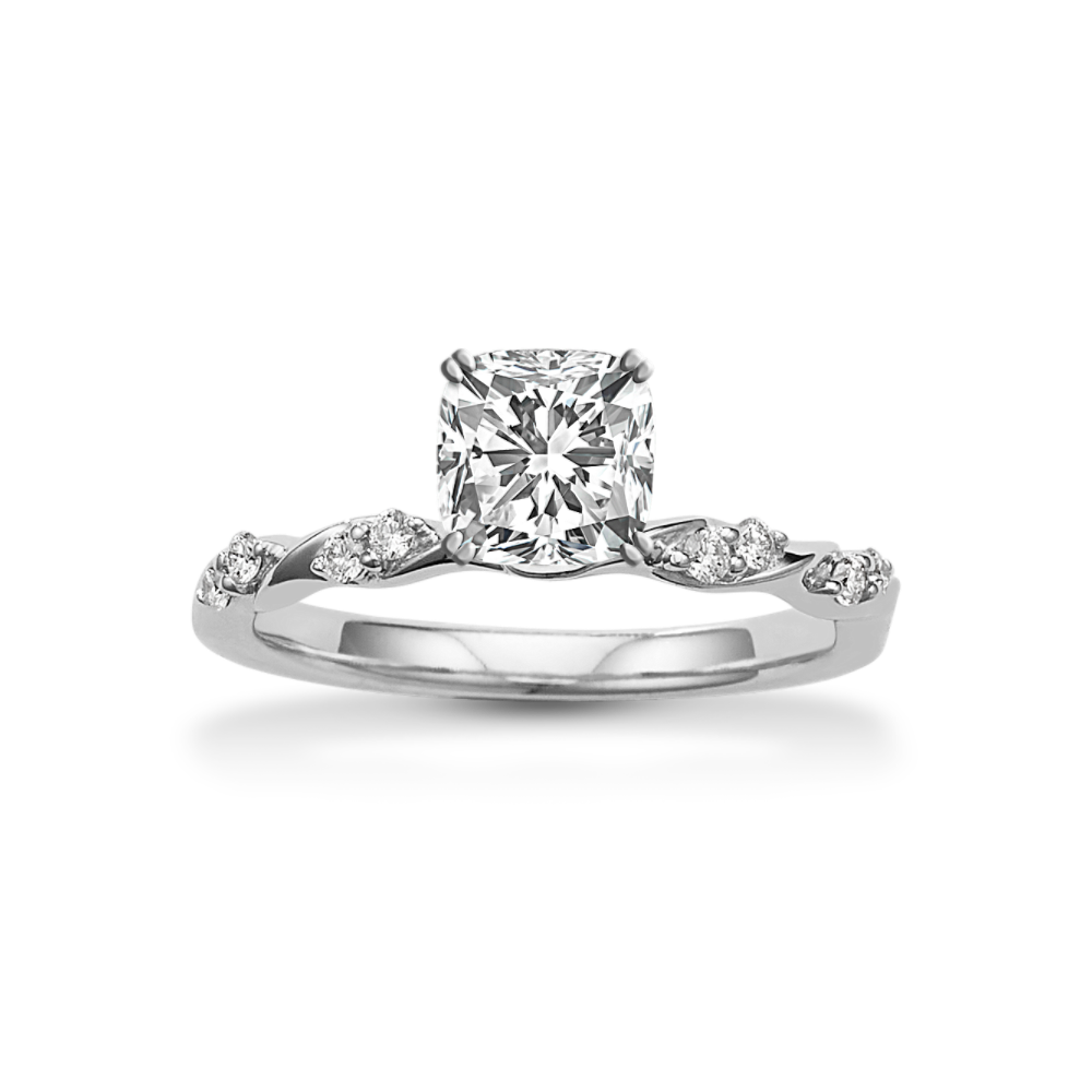 Infinite Love Natural Diamond Engagement Ring in 14K White Gold