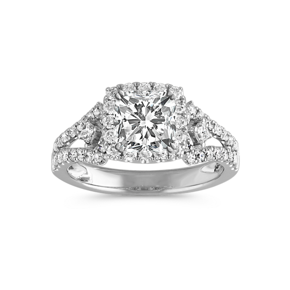 Cushion Halo Diamond Engagement Ring Shane Co.