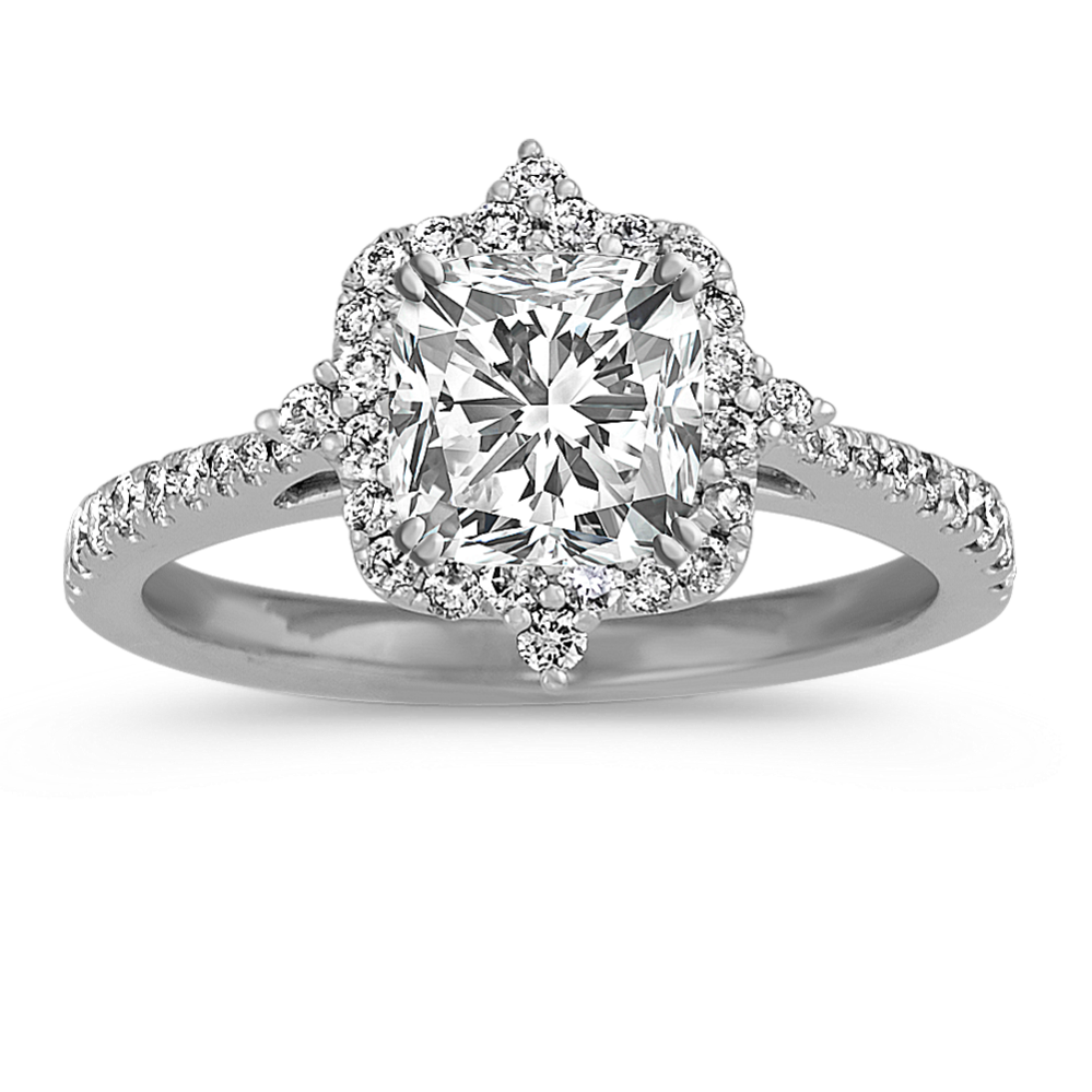 Platinum Halo Diamond Engagement Ring