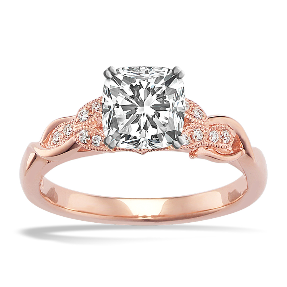 1.06 ct. Natural Diamond Engagement Ring in Rose Gold