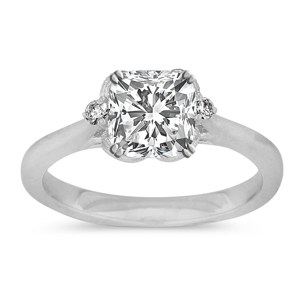 Diamond Engagement Ring in 14k White Gold