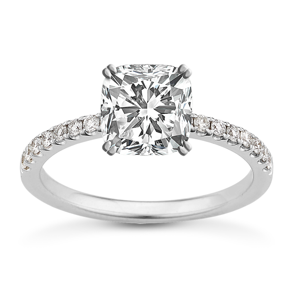 1.4 ct. Natural Diamond Engagement Ring in White Gold