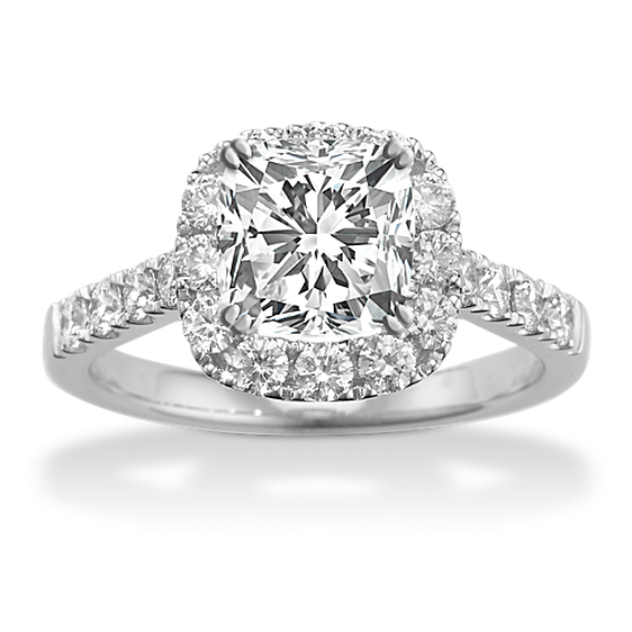Sandrine Halo Engagement Ring for 1.50 ct Cushion