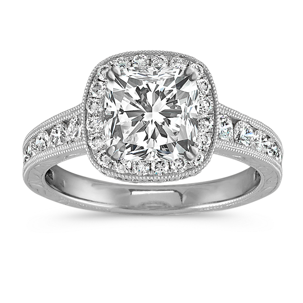 1.5 ct. Natural Diamond Engagement Ring in White Gold