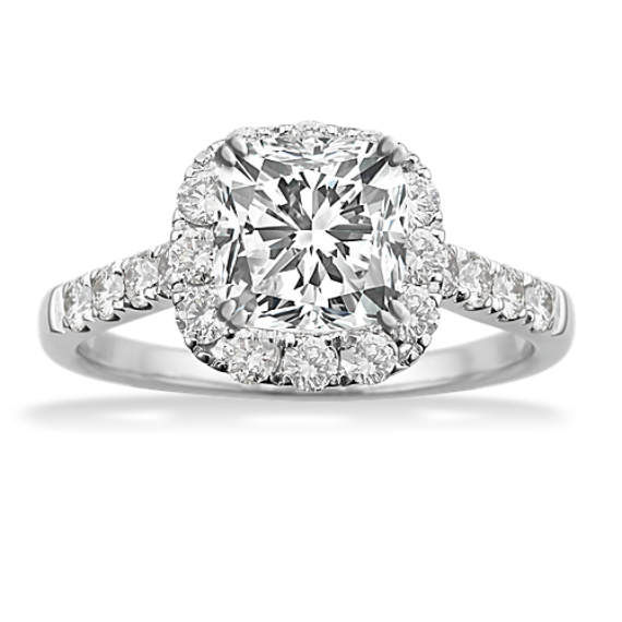 Sandrine Halo Engagement Ring for 1.50 ct Cushion