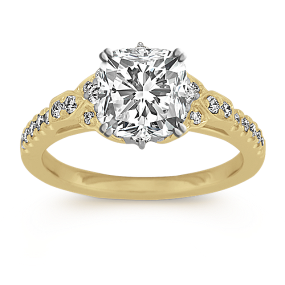 Rose Halo Diamond Engagement Ring