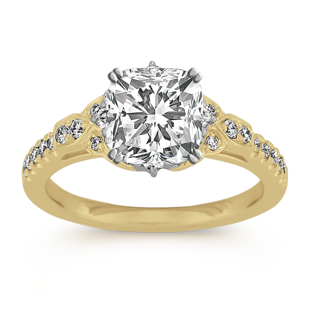 Rose Halo Diamond Engagement Ring