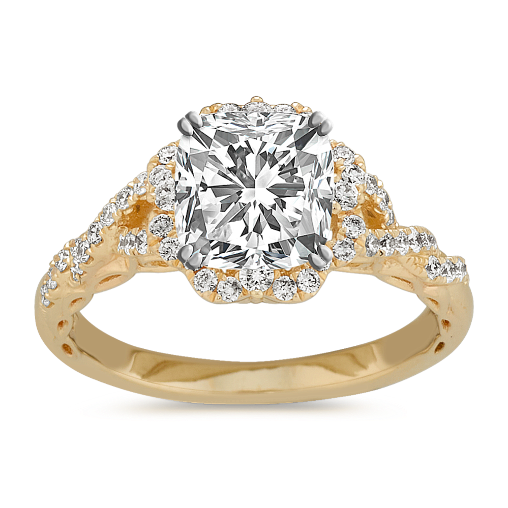 Zinnia Halo Engagement Ring (Cushion)