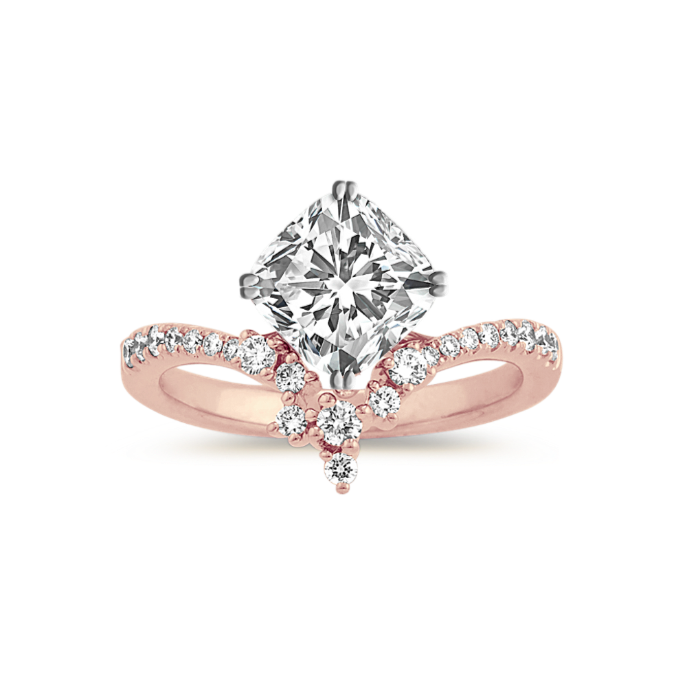 Cluster Natural Diamond Ring in 14k Rose Gold