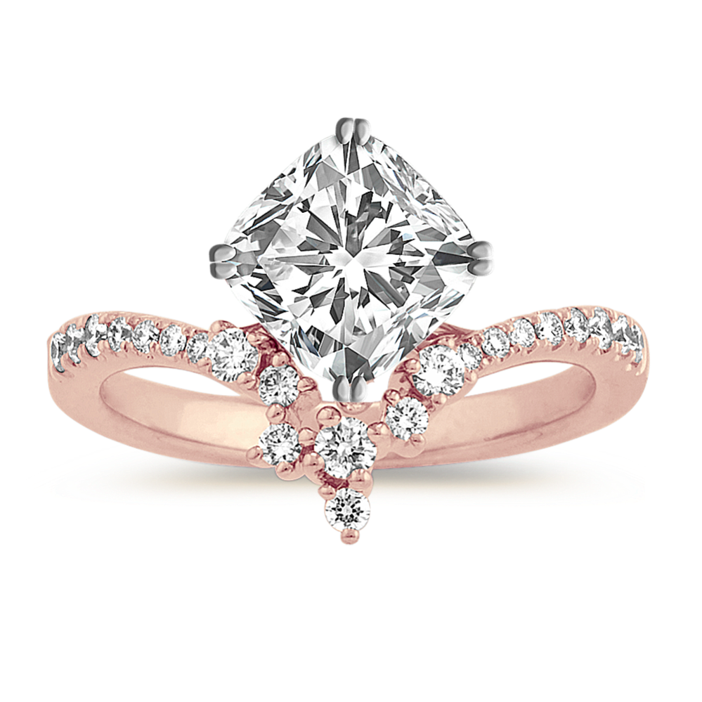 Cluster Diamond Ring in 14k Rose Gold