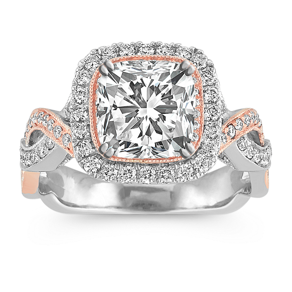 Infinity band halo engagement ring shop