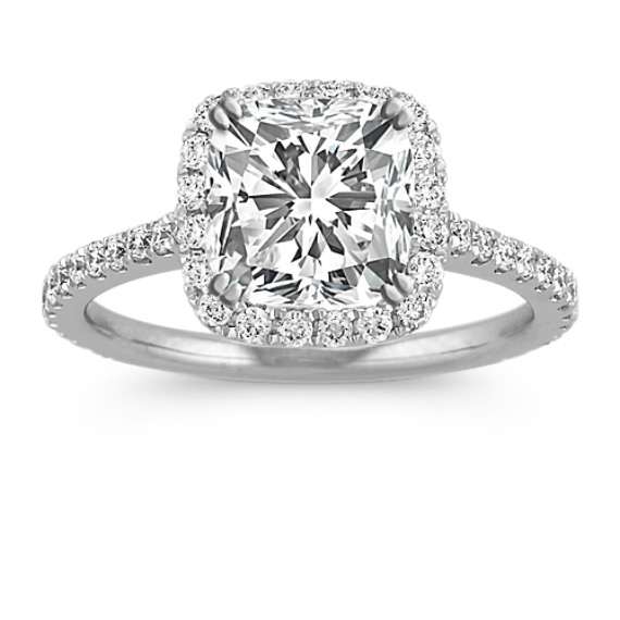 2ct halo cushion cut simulated diamond engagement ring wedding 9k/9ct gold ring 