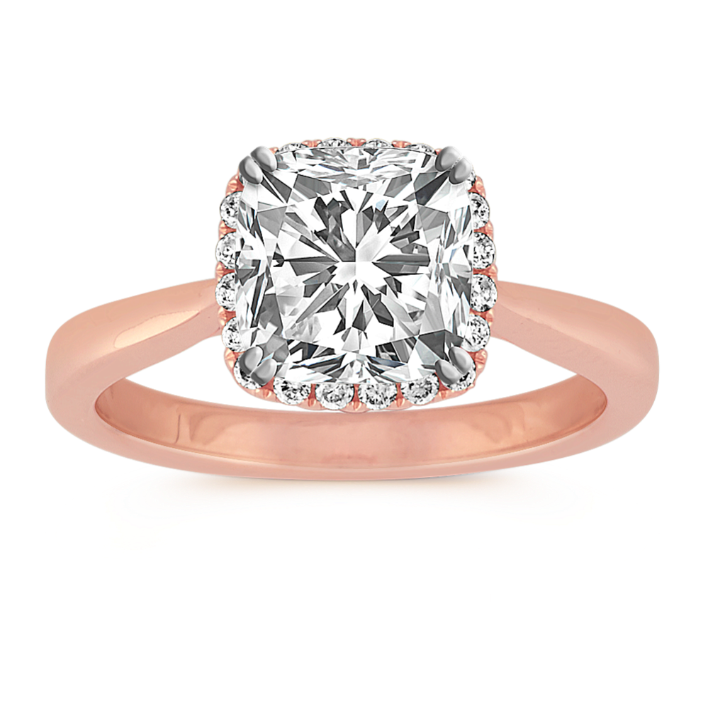 Kinsley Halo Engagement Ring for 0.75 ct Cushion