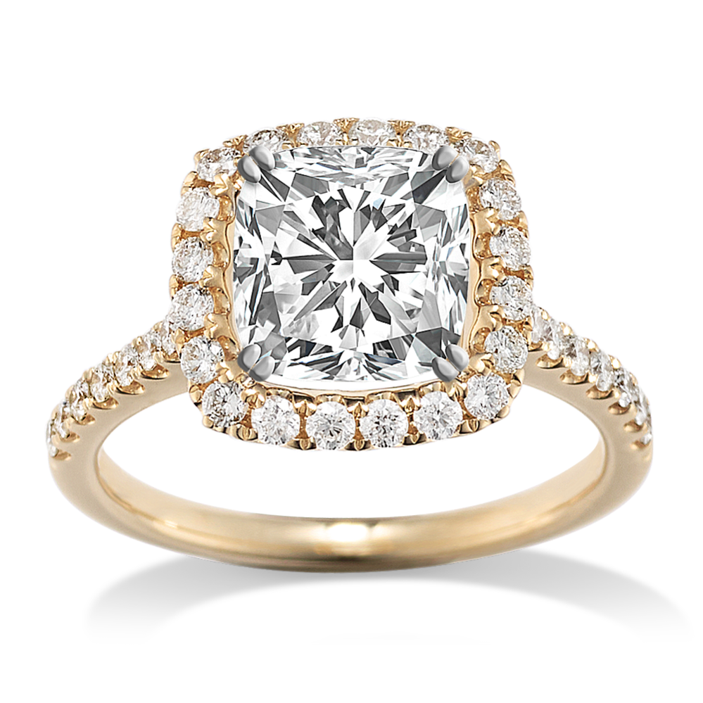 Vista Halo Engagement Ring for 1.75 ct Cushion