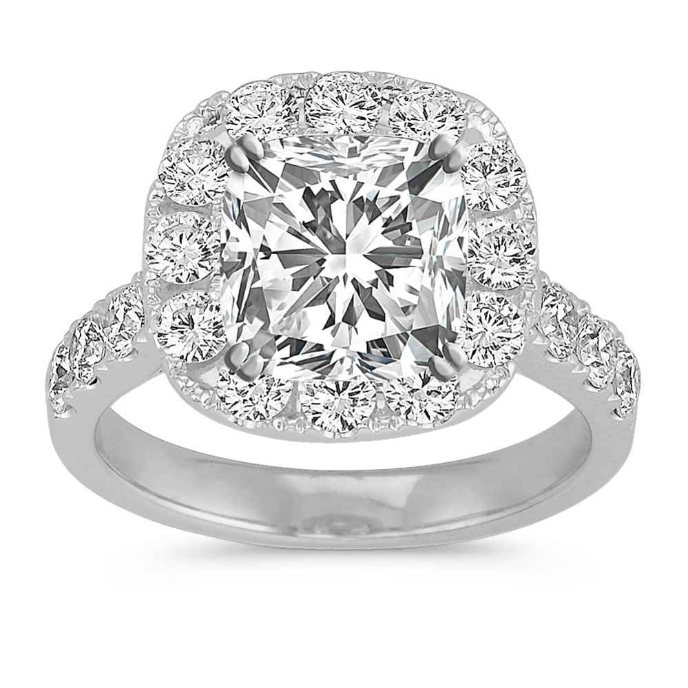 Brava Halo Engagement Ring for 2 ct Cushion