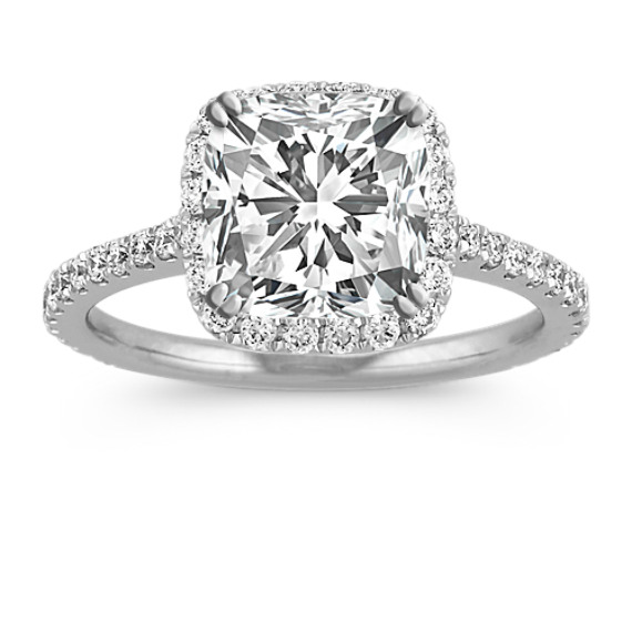 Halo Diamond Engagement Ring for 2.00 Carat Cushion Cut | Shane Co.