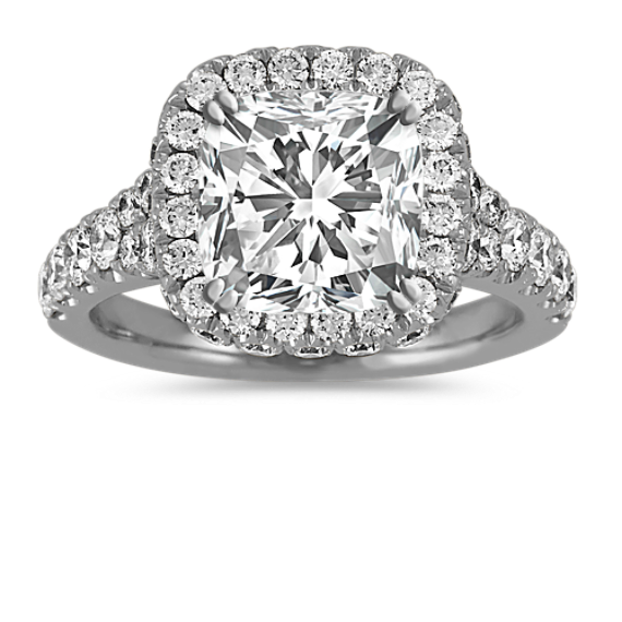 Diamond Wrapped Halo Engagement Ring