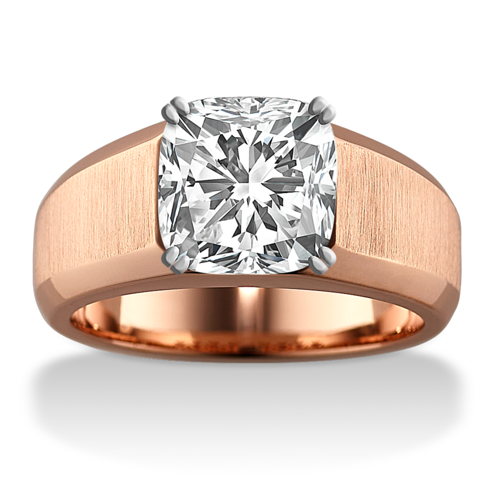 Mens Engagement Ring in 14K Rose Gold