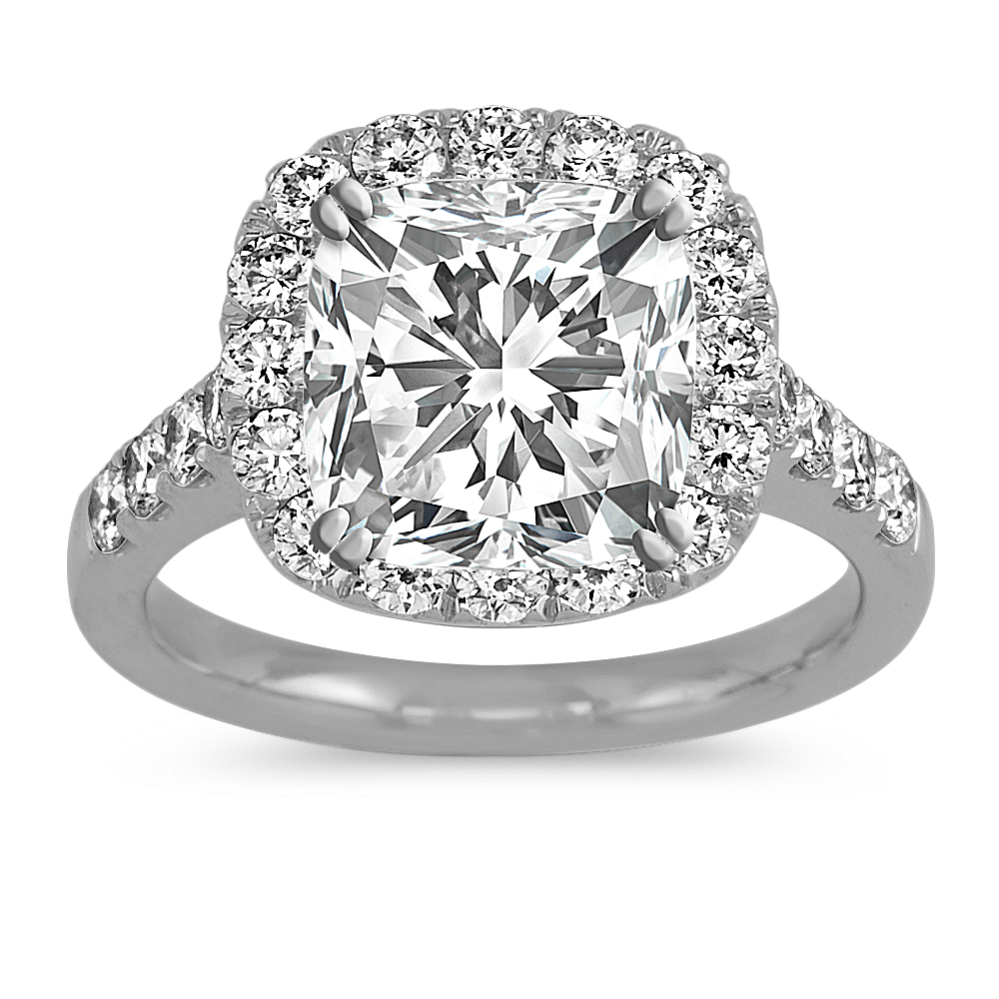 Sandrine Halo Engagement Ring for 2.75 ct Cushion