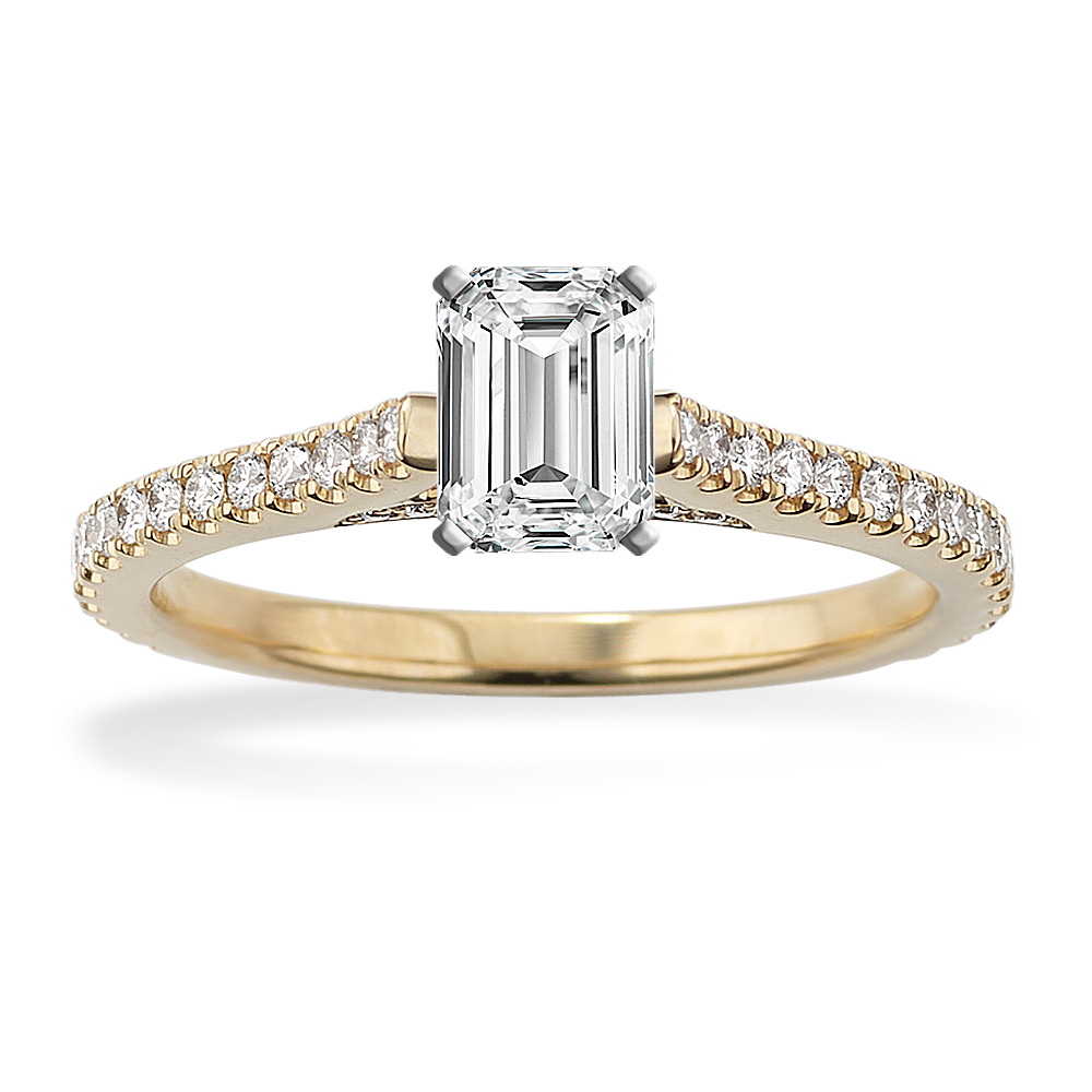 0.4 ct. Natural Diamond Engagement Ring in Yellow Gold